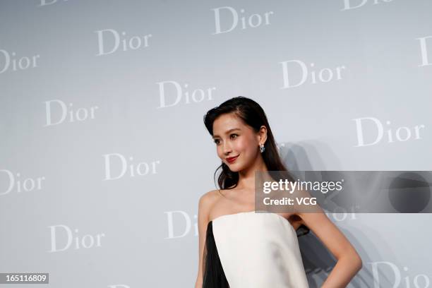 Actress Angelababy attends Christian Dior S/S 2013 Haute Couture Collection at Five on the Bund on March 30, 2013 in Shanghai, China.