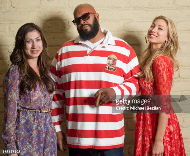 Actress Felicia Cox, music producer Suge Knight, and actress Betsy Cox attend Posing Heroes, "A Dog Day Afternoon" Benefiting A Wish For Animals on...