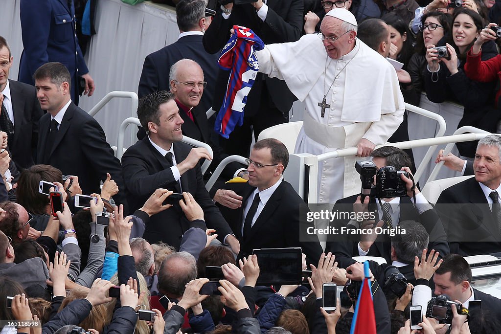 Pope Francis Delivers First 'Urbi Et Orbi' Blessing During Easter Mass In St. Peter's Square