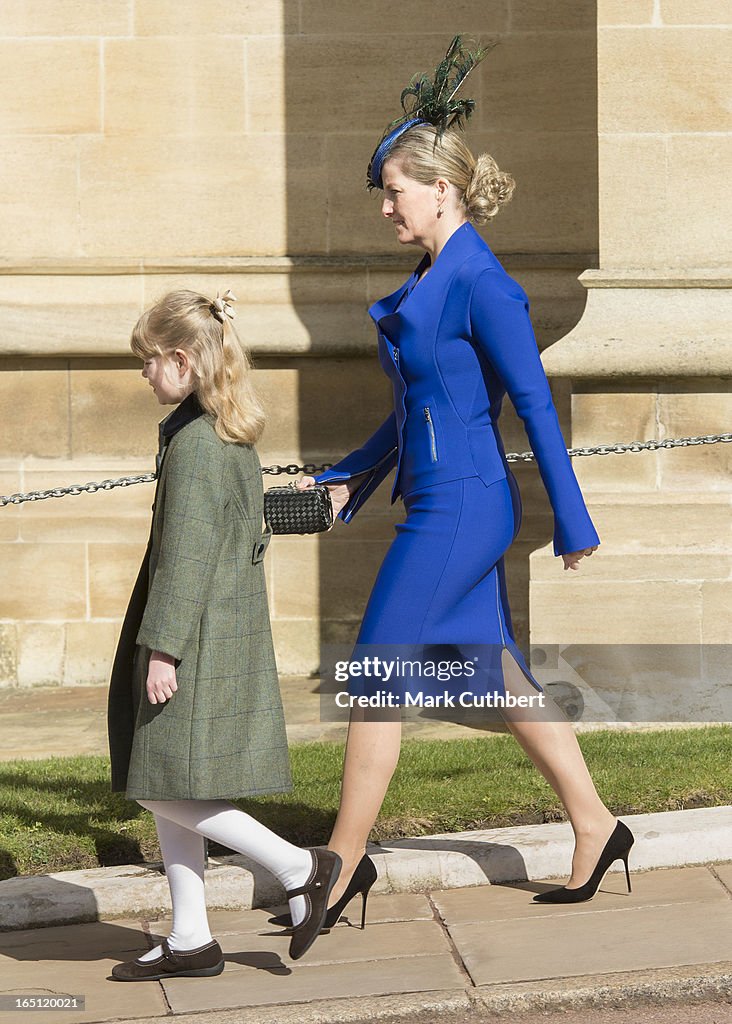 The Royal Family Attend The Easter Matins Service At Windsor Castle