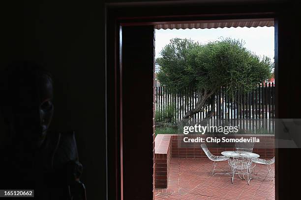 Tree considered "sacred" by the Mandela family stands in the corner of the courtyard of the Mandela House and Museum on historic Vilakazi Street in...