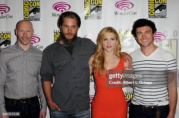 Producer Dirk Hoogstra, Travis Fimmel, Katheryn Winnick and George Blagden participates at WonderCon Anaheim 2013 - Day 2 at Anaheim Convention...