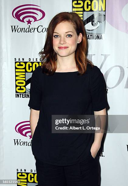 Actress Jane Levy promotes "Evil Dead" on the Sony panel at WonderCon Anaheim 2013 - Day 2 at Anaheim Convention Center on March 30, 2013 in Anaheim,...