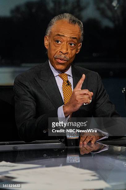 Pictured: – Rev. Al Sharpton, Host, MSNBC’s “PoliticsNation" appears on "Meet the Press" in Washington, D.C., Sunday, March 31, 2013.