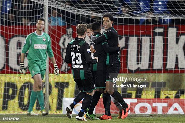 David Texeira of FC Groningen during the Dutch Eredivisie match between Willem II and FC Groningen at the Koning Willem II Stadium on march 30, 2013...