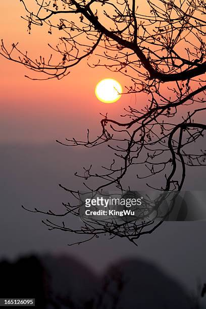 sunrise - huangshan mountains stock pictures, royalty-free photos & images