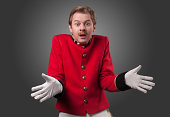 Portrait of  surprised concierge (porter)