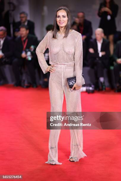 Aldy Gdowska Przylipiak attends a red carpet for the movie "Dogman" at the 80th Venice International Film Festival on August 31, 2023 in Venice,...