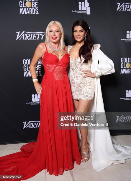 Monika Bacardi and Jacqueline Fernandez attend the Variety and Golden Globes party during The 80th Venice International Film Festival, at Hotel...