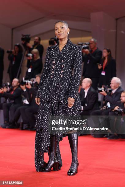 Jonica T. Gibbs attends a red carpet for the movie "Dogman" at the 80th Venice International Film Festival on August 31, 2023 in Venice, Italy.