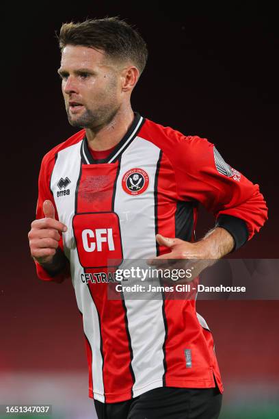 Oliver Norwood of Sheffield United during the Carabao Cup Second Round match between Sheffield United and Lincoln City at Bramall Lane on August 30,...