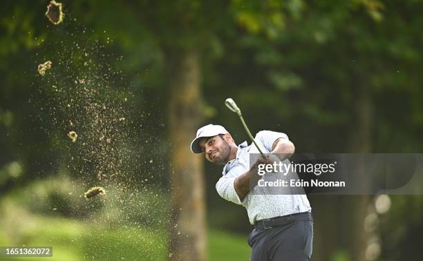 Kildare , Ireland - 7 September 2023; Shubhankar Sharma of India watches his shot on the sixth hole during day one of the Horizon Irish Open Golf...