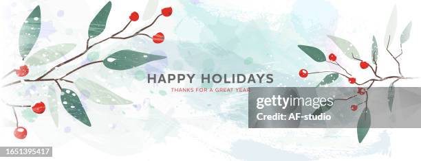 winter background with berry branches. christmas illustration. - christmas music stock illustrations