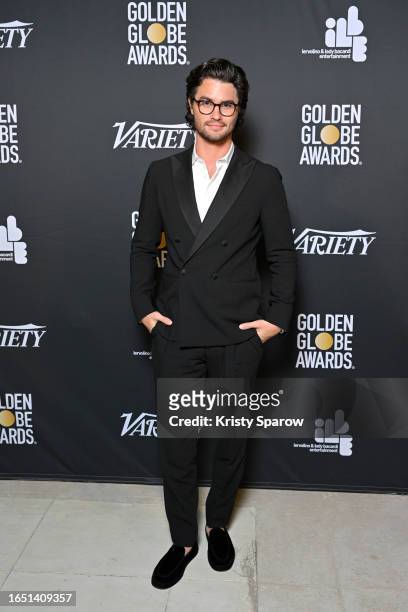 Chase Stokes attends the Variety And Golden Globes Party At Venice Film Festival, Presented by ILBE at Hotel Excelsior on August 31, 2023 in Venice,...