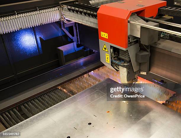 industrial laser cnc cutting machine - laser cutting stock pictures, royalty-free photos & images