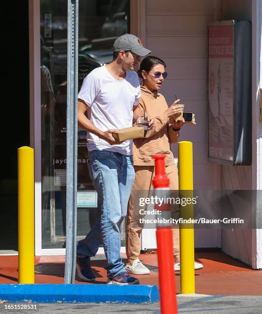 Ashton Kutcher and Mila Kunis are seen on September 07, 2023 in Los Angeles, California.