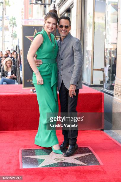 Nadia Ferreira and Marc Anthony at the star ceremony where Marc Anthony is honored with a star on the Hollywood Walk of Fame in Los Angeles,...