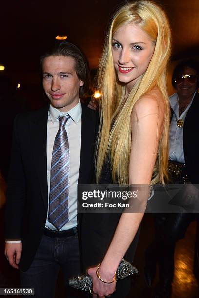 Michael Vendetta and model Leila attend the 'OmarJeans' Launch Party At The Pavillon Champs Elysees on March 31, 2013 in Paris, France.