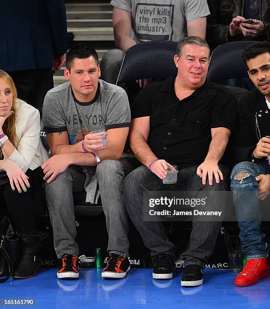 Alex Carr and Elvis Duran attend the Boston Celtics vs New York Knicks game at Madison Square Garden on March 31, 2013 in New York City.