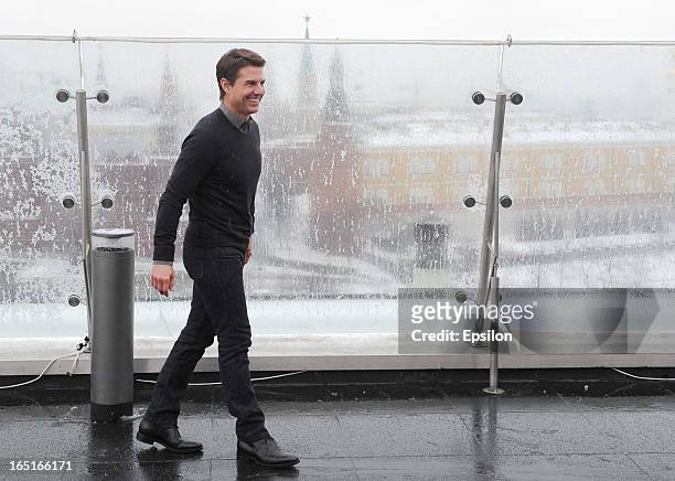 Tom Cruise attends a photo call of the 'Oblivion' at the Ritz Carlton Hotel on April 1, 2013 in Moscow, Russia.
