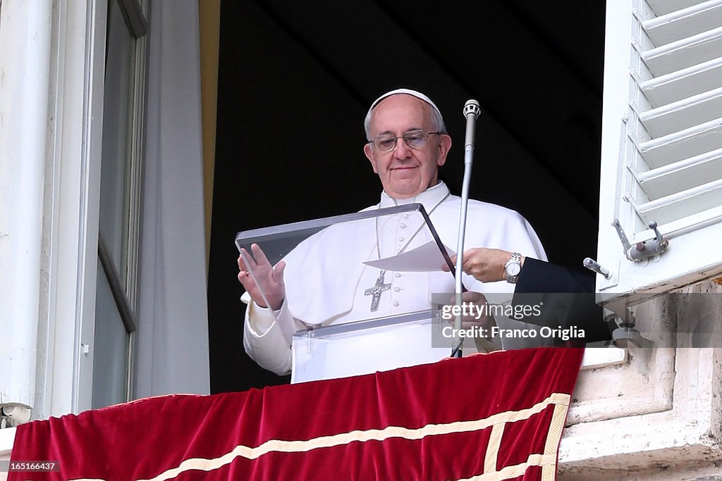 Pope Francis Attends Regina Coeli Prayer in St. Peter's Square