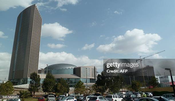 View of the new African Union headquarters in Addis Ababa on January 24, 2012. The AU headquarters was built and fully funded by the Chinese...