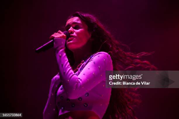 Amaia performs onstage at Day 1 Cala Mijas Festival 2023 on August 31, 2023 in Mijas, Spain.