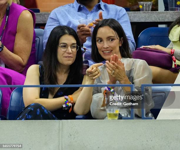 Abbi Jacobson and Jodi Balfour are seen at the 2023 US Open Tennis Championships on August 31, 2023 in New York City.