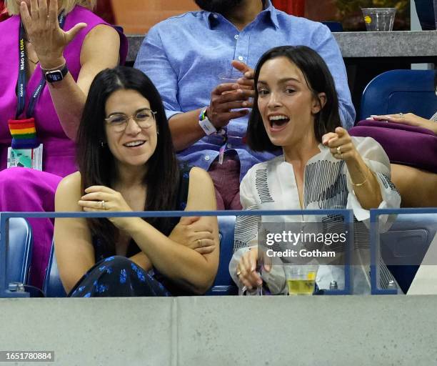 Abbi Jacobson and Jodi Balfour are seen at the 2023 US Open Tennis Championships on August 31, 2023 in New York City.