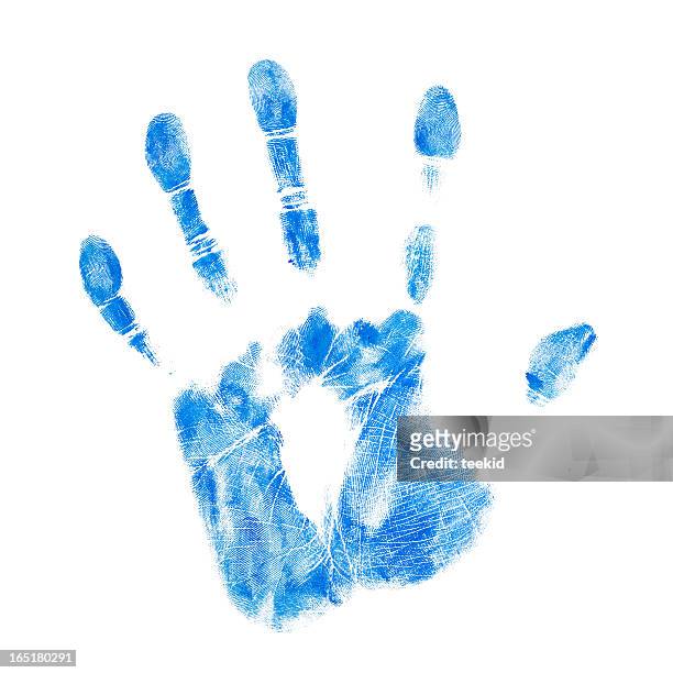 blue hand - handprint 個照片及圖片檔