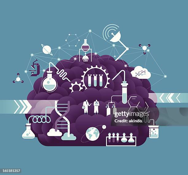 research & development - physics experiment stock illustrations