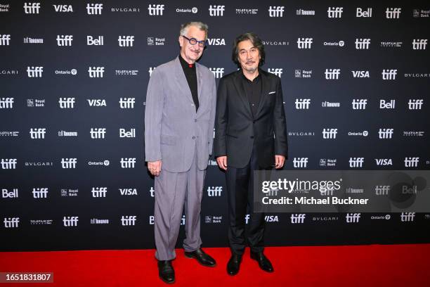 Wim Wenders and Koji Yakusho at the "Perfect Days" screening at the 48th Annual Toronto International Film Festival held at the TIFF Bell Lightbox on...