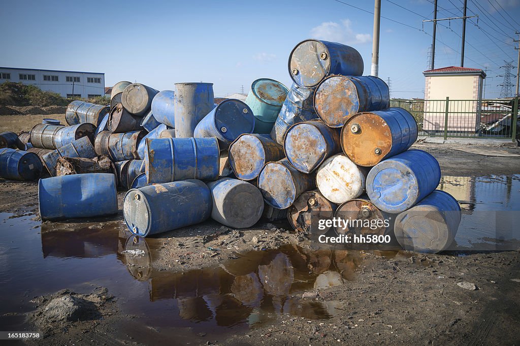 Pollution Chemical Oil Drums