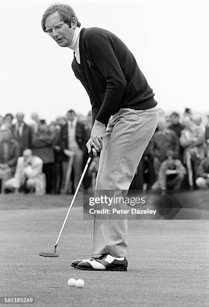 Ian Carslaw of Scotland during the final day of the 1979 Walker Cup Matches at the Honourable Company of Edinburgh Golfers, Muirfield on May 31, 1979...