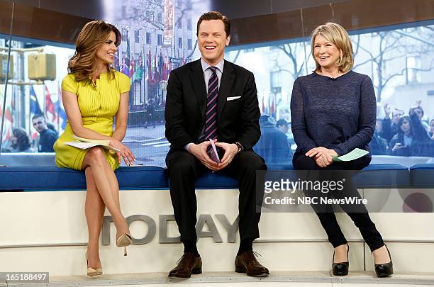 Natalie Morales, Willie Geist and Martha Stewart appear on NBC News' "Today" show on April 1, 2013 --