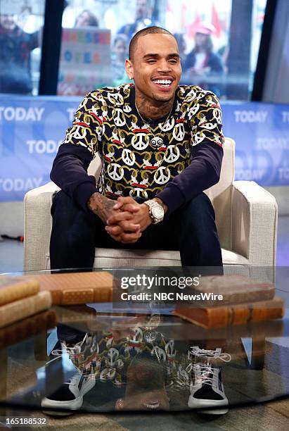 Singer Chris Brown appears on NBC News' "Today" show on April 1, 2013 --