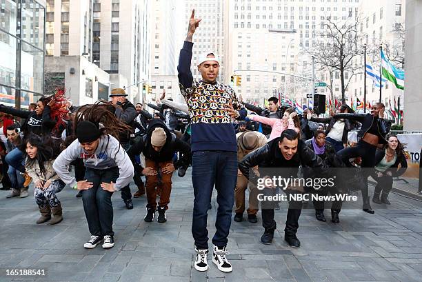 Singer Chris Brown appears on NBC News' "Today" show on April 1, 2013 --