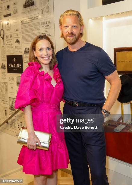 Laura Main and Alistair Guy attend a private view of photographer Alistair Guy's new exhibition "Incidentals 2" at House Of Swaine on September 7,...