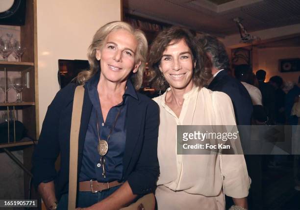 Anne Fulda and Christine Orban attend Meduse 2023 Literary Awards at Hotel Grand Amour on August 31, 2023 in Paris, France.
