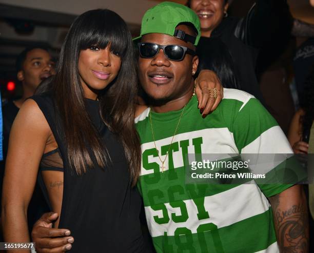 Kelly Rowland and Sean Garrett attend party hosted by Kelly Rowland at Compound on March 30, 2013 in Atlanta, Georgia.