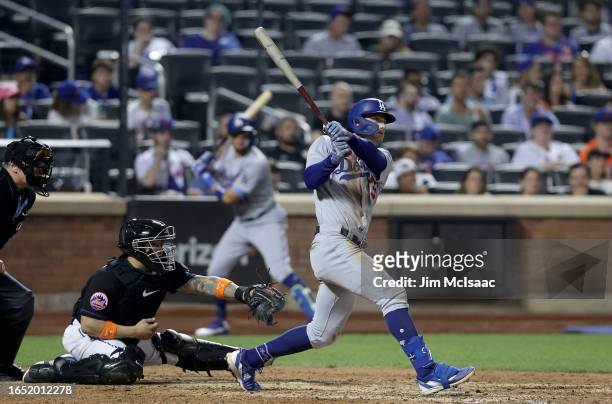 James Outman of the Los Angeles Dodgers in action against the New York Mets at Citi Field on July 14, 2023 in New York City. The Dodgers defeated the...