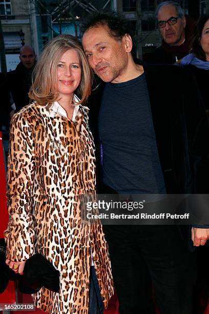 Caroline Thompson and husband Jean-pierre Weill attend 'Des gens qui s'embrassent' movie premiere at Cinema Gaumont Marignan on April 1, 2013 in...
