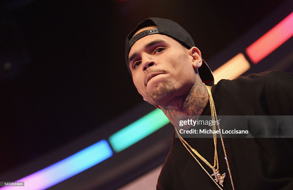 Chris Brown Visits BET's "106 & Park"