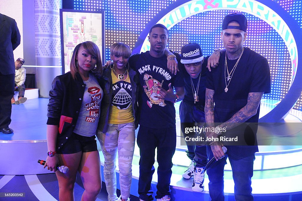 Chris Brown Visits BET's "106 & Park"