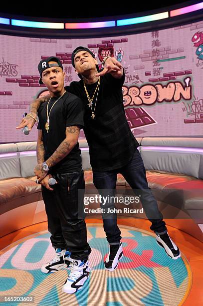 Chris Brown visits BET's "106 & Park" at BET Studios on April 1, 2013 in New York City.
