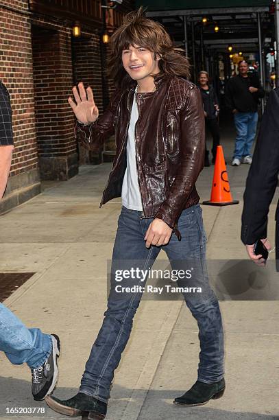 Musician Reid Perry of The Band Perry enters the "Late Show With David Letterman" taping at the Ed Sullivan Theater on April 1, 2013 in New York City.