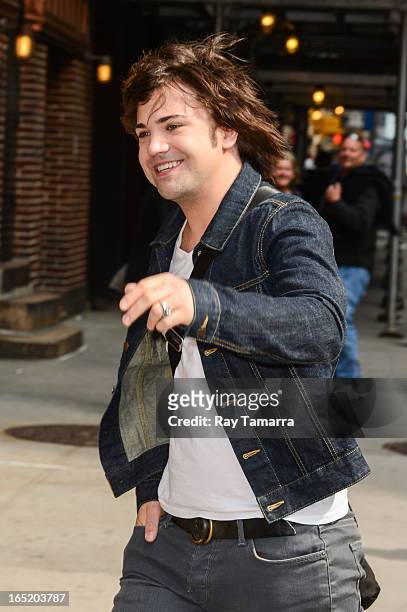 Musician Neil Perry of The Band Perry enters the "Late Show With David Letterman" taping at the Ed Sullivan Theater on April 1, 2013 in New York City.