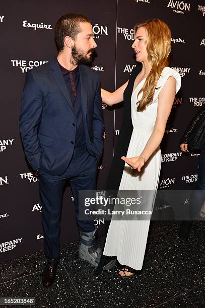 Shia LaBeouf and Brit Marling attend "The Company You Keep" New York Premiere at The Museum of Modern Art on April 1, 2013 in New York City.