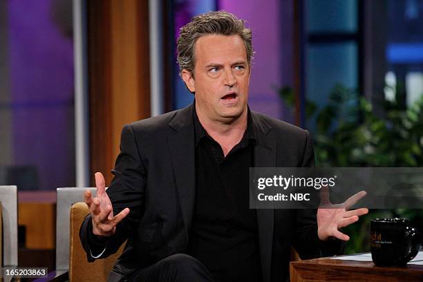 Episode 4435 -- Pictured: Actor Matthew Perry during an interview on April 1, 2013 --