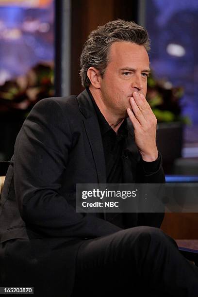 Episode 4435 -- Pictured: Actor Matthew Perry during an interview on April 1, 2013 --